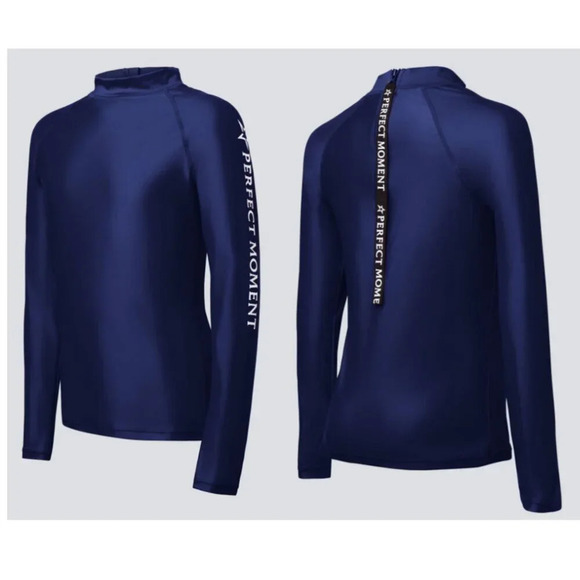 Perfect Moment Navy Blue Long Sleeve Rash Guard 21259 - Picture 1 of 10